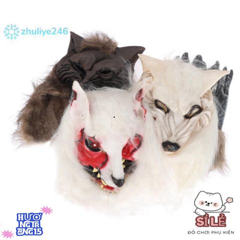 Mặt nạ sói Halloween & găng tay vinyl - Trang phục Cosplay độc đáo cho bữa tiệc ma quái và lễ hội hóa trang!