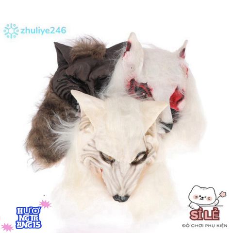 Mặt nạ sói Halloween & găng tay vinyl - Trang phục Cosplay độc đáo cho bữa tiệc ma quái và lễ hội hóa trang!