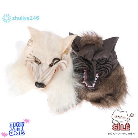 Mặt nạ sói Halloween & găng tay vinyl - Trang phục Cosplay độc đáo cho bữa tiệc ma quái và lễ hội hóa trang!