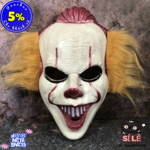 Mặt Nạ Hề Ma Quái Pennywise IT 2024 - Đồ Chơi Halloween Độc Đáo Dành Cho Fan Kinh Dị