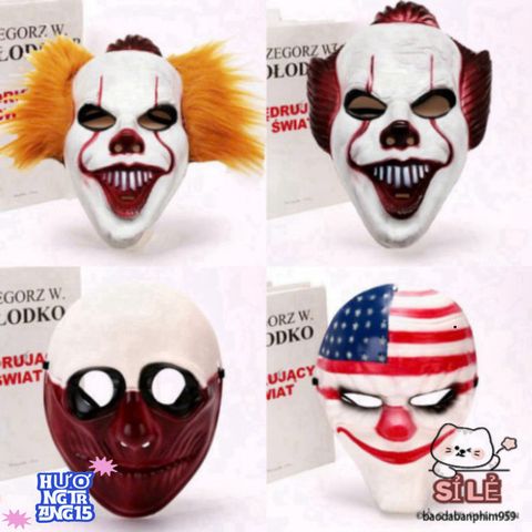 Mặt Nạ Hề Ma Quái Pennywise IT 2024 - Đồ Chơi Halloween Độc Đáo Dành Cho Fan Kinh Dị