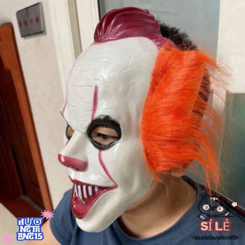 Mặt Nạ Hề Ma Quái Pennywise IT 2024 - Đồ Chơi Halloween Độc Đáo Dành Cho Fan Kinh Dị