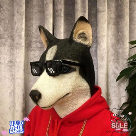 Mặt Nạ Chó Ngáo Husky - Phụ Kiện Hóa Trang Halloween Độc Đáo Cho Video TikTok và Lễ Hội Hóa Trang