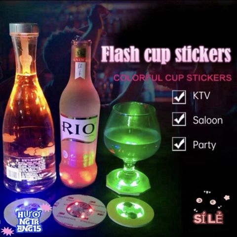 Đèn LED Phát Sáng Coaster Nhấp Nháy - Đế Lót Ly Thủy Tinh Nhiều Màu Sắc Cho Tiệc Tùng và Dịp Đặc Biệt