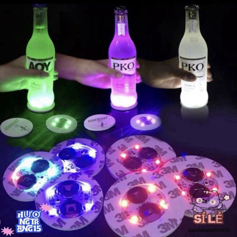 Đèn LED Phát Sáng Coaster Nhấp Nháy - Đế Lót Ly Thủy Tinh Nhiều Màu Sắc Cho Tiệc Tùng và Dịp Đặc Biệt