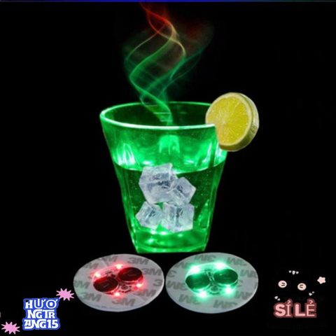 Đèn LED Phát Sáng Coaster Nhấp Nháy - Đế Lót Ly Thủy Tinh Nhiều Màu Sắc Cho Tiệc Tùng và Dịp Đặc Biệt