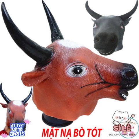 Mặt Nạ Bò Tót Trùm Đầu - Phụ Kiện Hóa Trang Độc Đáo Cho Halloween, Lễ Hội Trung Thu và Quay Video TikTok