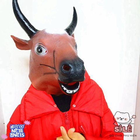 Mặt Nạ Bò Tót Trùm Đầu - Phụ Kiện Hóa Trang Độc Đáo Cho Halloween, Lễ Hội Trung Thu và Quay Video TikTok