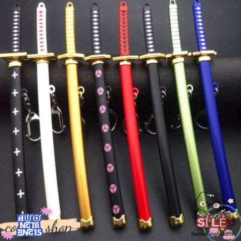 Móc Khóa Kim Loại Katana Zoro Law One Piece 16cm - Phụ Kiện Anime Nhật Bản Chống Gỉ, Quà Tặng Độc Đáo