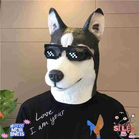 Mặt Nạ Chó Ngáo HUSKY - Phụ Kiện Hóa Trang Thú Vị Cho Halloween - Chất Liệu Latex Tự Nhiên, Kích Thước Phù Hợp Mọi Lứa Tuổi