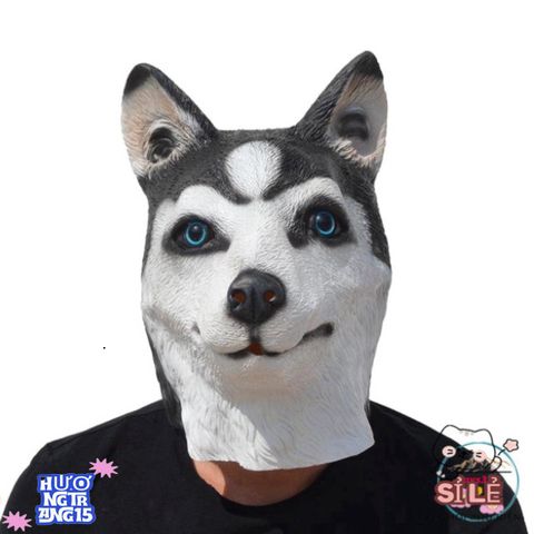 Mặt Nạ Chó Ngáo HUSKY - Phụ Kiện Hóa Trang Thú Vị Cho Halloween - Chất Liệu Latex Tự Nhiên, Kích Thước Phù Hợp Mọi Lứa Tuổi