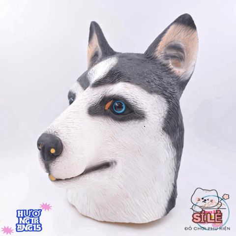 Mặt Nạ Chó Ngáo HUSKY - Phụ Kiện Hóa Trang Thú Vị Cho Halloween - Chất Liệu Latex Tự Nhiên, Kích Thước Phù Hợp Mọi Lứa Tuổi