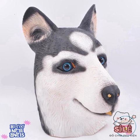 Mặt Nạ Chó Ngáo HUSKY - Phụ Kiện Hóa Trang Thú Vị Cho Halloween - Chất Liệu Latex Tự Nhiên, Kích Thước Phù Hợp Mọi Lứa Tuổi