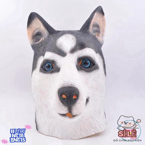 Mặt Nạ Chó Ngáo HUSKY - Phụ Kiện Hóa Trang Thú Vị Cho Halloween - Chất Liệu Latex Tự Nhiên, Kích Thước Phù Hợp Mọi Lứa Tuổi