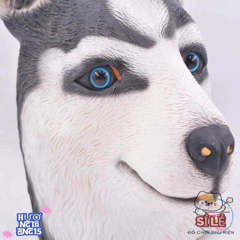 Mặt Nạ Chó Ngáo HUSKY - Phụ Kiện Hóa Trang Thú Vị Cho Halloween - Chất Liệu Latex Tự Nhiên, Kích Thước Phù Hợp Mọi Lứa Tuổi