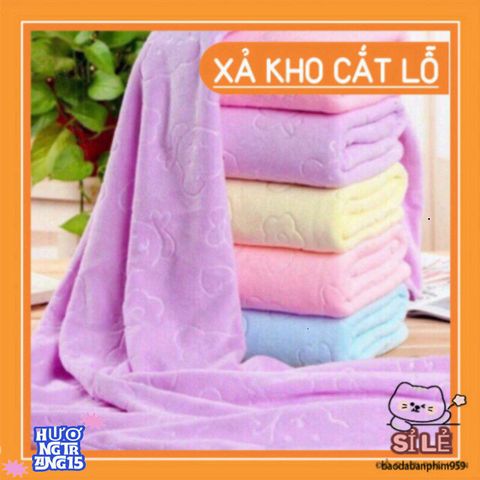 Khăn Tắm Cao Cấp Nhật Bản Cotton Siêu Mềm Mịn - Kích Thước 70x140cm, Họa Tiết Dễ Thương, Khả Năng Hút Ẩm Tốt, Thích Hợp Cho Cả Gia Đình