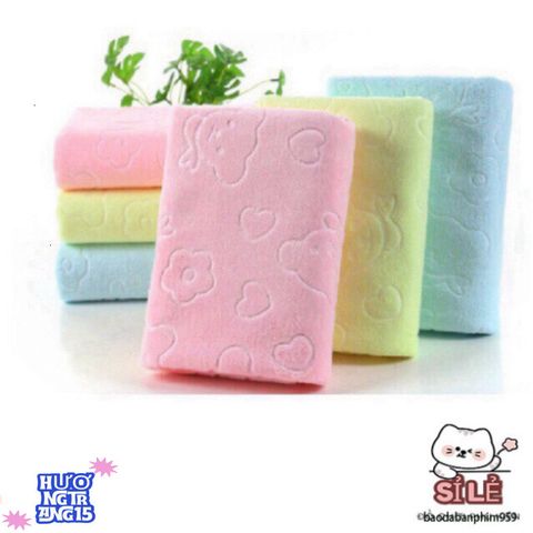 Khăn Tắm Cao Cấp Nhật Bản Cotton Siêu Mềm Mịn - Kích Thước 70x140cm, Họa Tiết Dễ Thương, Khả Năng Hút Ẩm Tốt, Thích Hợp Cho Cả Gia Đình
