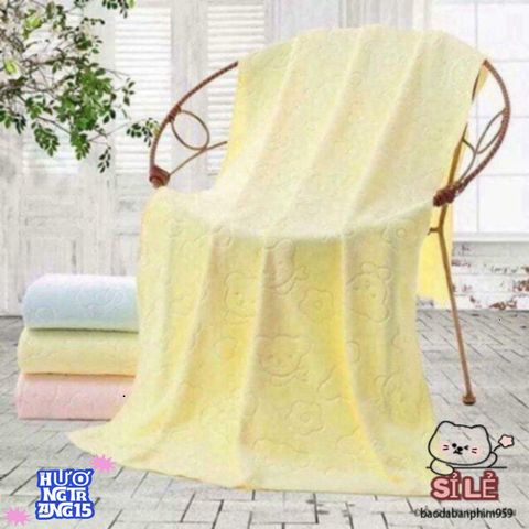 Khăn Tắm Cao Cấp Nhật Bản Cotton Siêu Mềm Mịn - Kích Thước 70x140cm, Họa Tiết Dễ Thương, Khả Năng Hút Ẩm Tốt, Thích Hợp Cho Cả Gia Đình