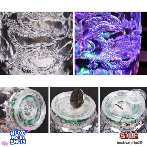 Cốc Phát Sáng Acrylic Rồng Đổi Màu - Cốc Uống Tiệc Tùng Độc Đáo, Sáng Tạo Cho Halloween và Giáng Sinh