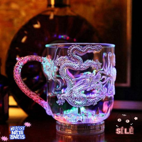 Cốc Phát Sáng Acrylic Rồng Đổi Màu - Cốc Uống Tiệc Tùng Độc Đáo, Sáng Tạo Cho Halloween và Giáng Sinh