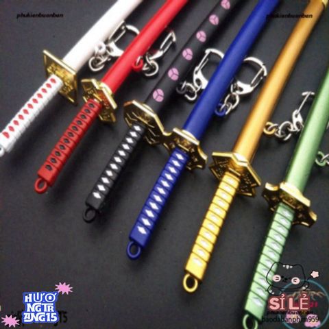 Móc Khóa Kiếm Katana Zoro Law One Piece Kim Loại Không Gỉ - Phụ Kiện Thời Trang Anime Độc Đáo Dài 16cm