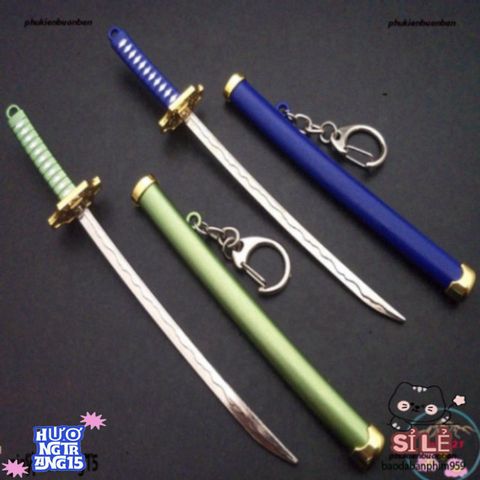 Móc Khóa Kiếm Katana Zoro Law One Piece Kim Loại Không Gỉ - Phụ Kiện Thời Trang Anime Độc Đáo Dài 16cm