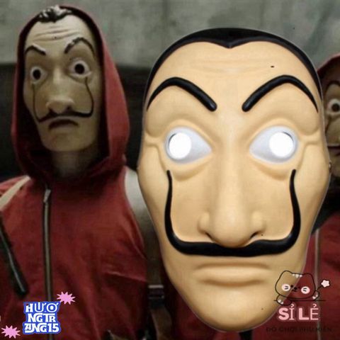 Mặt Nạ Hóa Trang Salvador Dali - La Casa De Papel - Phụ Kiện Halloween Độc Đáo, Chất Liệu An Toàn, Phù Hợp Mọi Lứa Tuổi