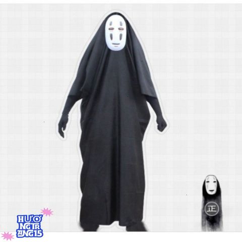 Bộ trang phục Vô Diện Nhật Bản - Quần áo, găng tay và mặt nạ hoàn chỉnh cho cosplay anime, phù hợp cho cả nam nữ mọi lứa tuổi.