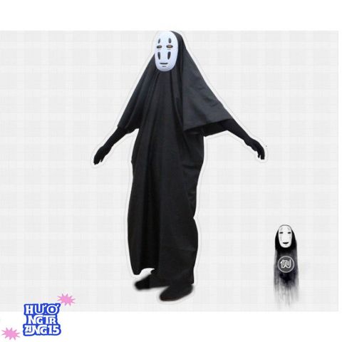 Bộ trang phục Vô Diện Nhật Bản - Quần áo, găng tay và mặt nạ hoàn chỉnh cho cosplay anime, phù hợp cho cả nam nữ mọi lứa tuổi.