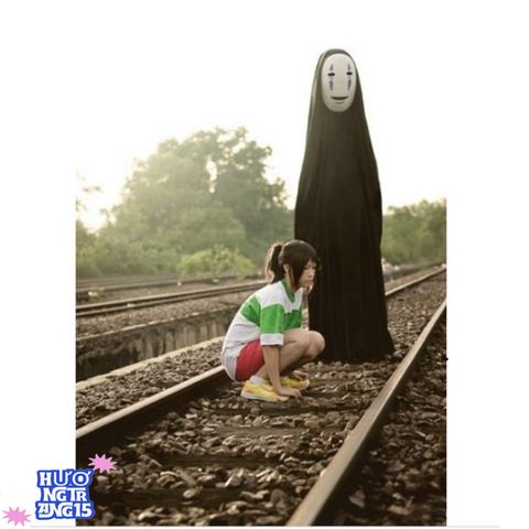 Bộ trang phục Vô Diện Nhật Bản - Quần áo, găng tay và mặt nạ hoàn chỉnh cho cosplay anime, phù hợp cho cả nam nữ mọi lứa tuổi.
