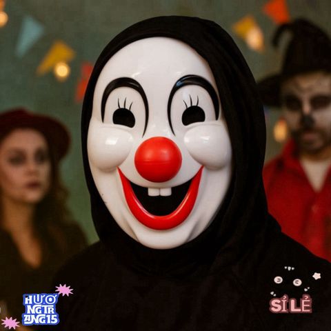 Mặt nạ Halloween hề PVC ZHAOCAIMAO - Phụ kiện cosplay độc đáo cho bữa tiệc hóa trang thú vị, kích thước 21x16cm