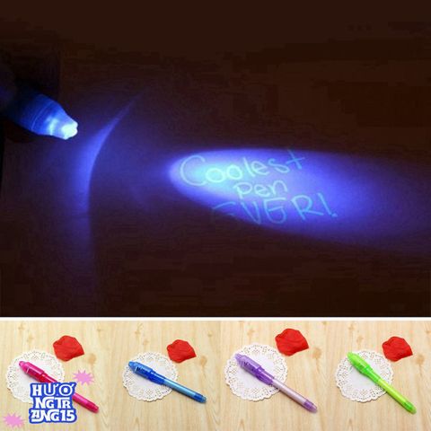 Bút Viết Mực Vô Hình với Đèn UV - Bút Mật Vụ Cho Trẻ Em - Quà Tặng Thú Vị Cho Sinh Nhật và Halloween