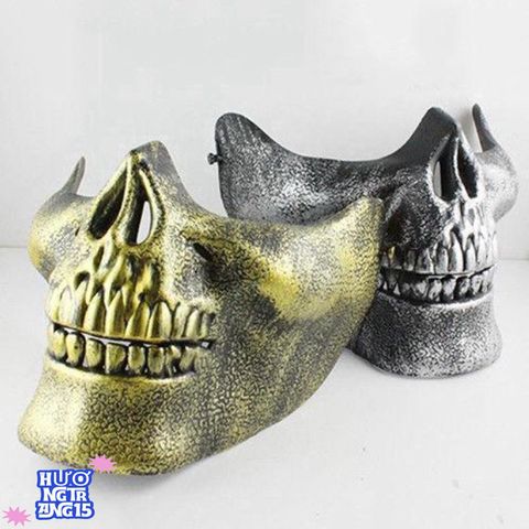 Mặt Nạ Đầu Lâu Nửa Khuôn Mặt - Phụ Kiện Halloween Độc Đáo Dành Cho Người Lớn - Thời Trang Bữa Tiệc Cá Tính