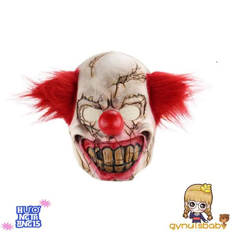 Mặt Nạ Kinh Hoàng Chú Hề - Mặt Nạ Halloween Đáng Sợ Cao Su Tự Nhiên cho Tiệc Hóa Trang và Lễ Hội Giáng Sinh