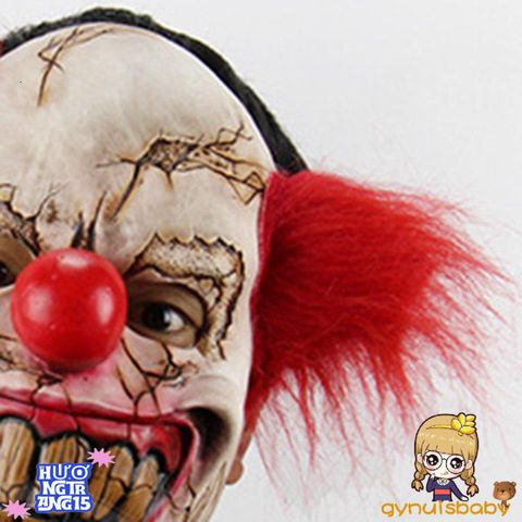 Mặt Nạ Kinh Hoàng Chú Hề - Mặt Nạ Halloween Đáng Sợ Cao Su Tự Nhiên cho Tiệc Hóa Trang và Lễ Hội Giáng Sinh