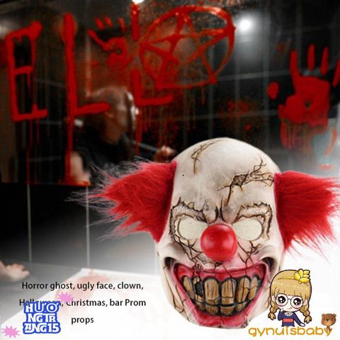 Mặt Nạ Kinh Hoàng Chú Hề - Mặt Nạ Halloween Đáng Sợ Cao Su Tự Nhiên cho Tiệc Hóa Trang và Lễ Hội Giáng Sinh