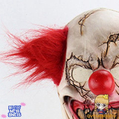 Mặt Nạ Kinh Hoàng Chú Hề - Mặt Nạ Halloween Đáng Sợ Cao Su Tự Nhiên cho Tiệc Hóa Trang và Lễ Hội Giáng Sinh