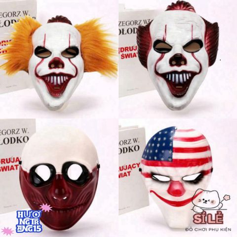 Mặt nạ Pennywise IT - Phụ Kiện Hóa Trang Kinh Dị Cho Fan Stephen King - Hoàn Hảo Cho Halloween 2024