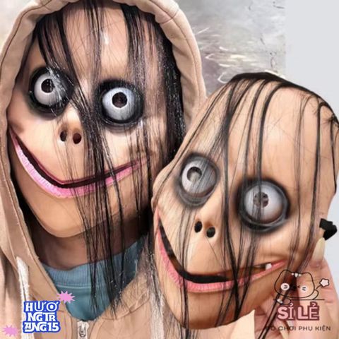 Mặt Nạ Hề Rùng Rợn - Halloween Kinh Dị Với Nụ Cười Bí Ẩn Và Mái Tóc Dài - Trang Phục Tương Thích Cho Bữa Tiệc Ma Quái