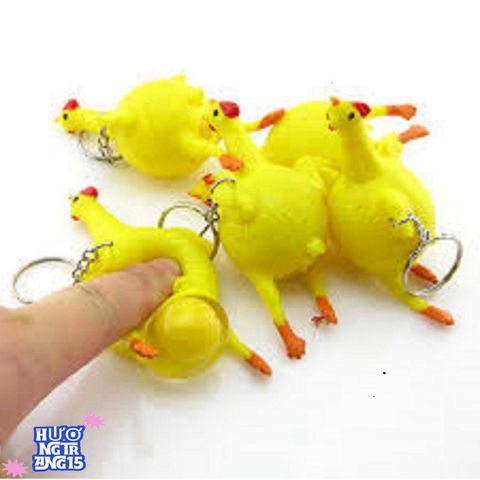 Móc Chìa Khóa Hình Gà Dễ Thương - Móc Khóa Nhựa Độc Đáo Đẻ Quả Trứng Ngộ Nghĩnh, Phụ Kiện Thời Trang Vui Nhộn