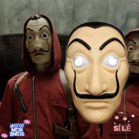 Mặt Nạ Hóa Trang Queen Salvador Dali - Phụ Kiện Money Heist Độc Đáo Cho Tiệc Halloween và Lễ Hội