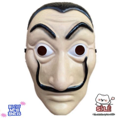 Mặt Nạ Hóa Trang Queen Salvador Dali - Phụ Kiện Money Heist Độc Đáo Cho Tiệc Halloween và Lễ Hội
