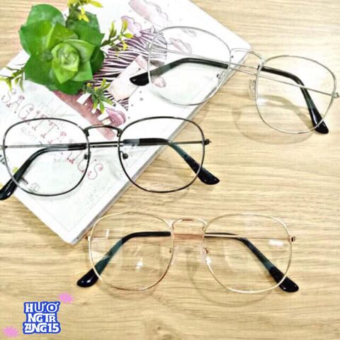 Kính Mắt Tròn Gọng Sắt Nobita 0 Độ - Chất Liệu Bền Bỉ, 4 Màu Trẻ Trung Đen Vàng Trắng Vàng Mắt, Phong Cách Thời Trang Hàn Quốc