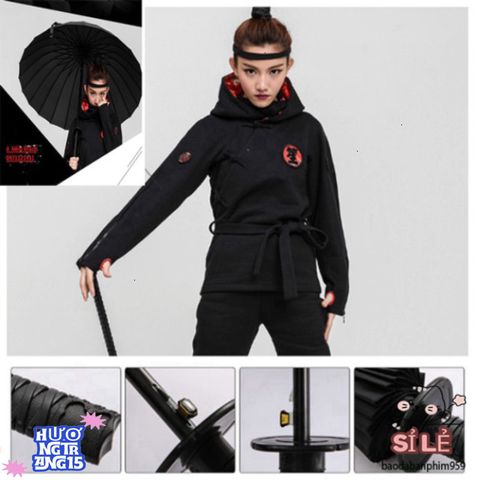 Ô Che Nắng Kiểu Kiếm Nhật Katana - Phụ Kiện Thời Trang Độc Đáo, Gọn Nhẹ, Kèm Túi Vải Tiện Lợi Cho Mọi Thời Tiết