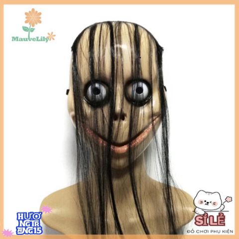 Mặt Nạ Halloween Kinh Dị Dài Tóc Hình V - Đồ Trang Trí Cosplay Cho Tiệc Hóa Trang Và Ngôi Nhà Ma Ám