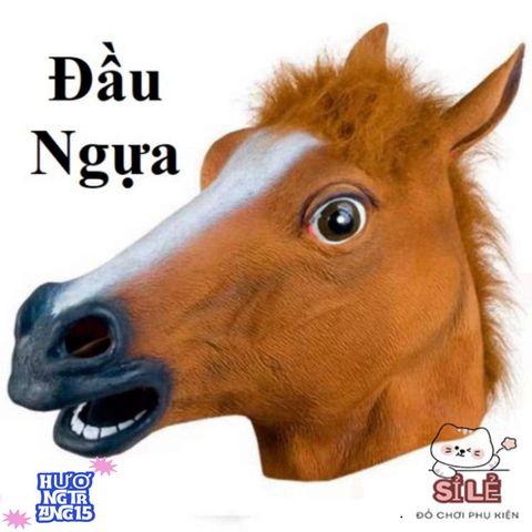 Tấm Che Mặt Cosplay Latex Con Ngựa - Phụ Kiện Thời Trang Độc Đáo Cho Halloween và Sự Kiện, Chiều Dài 25cm