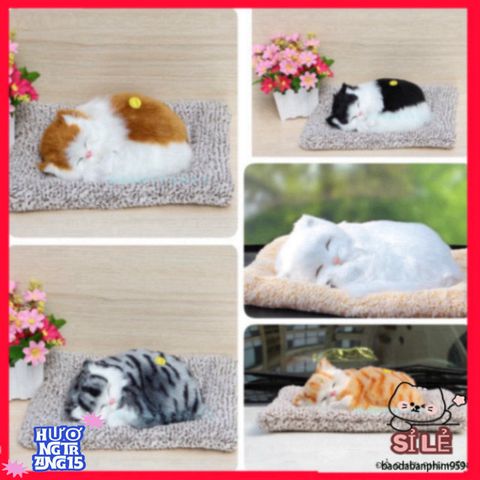 Thú Bông Dog & Cat Ngộ Nghĩnh - Âm Thanh Vui Nhộn, Trang Trí Ô Tô & Bàn Làm Việc, Lọc Khí & Khử Mùi Hiệu Quả