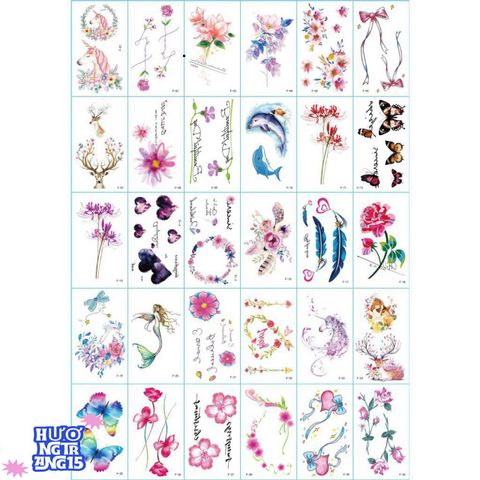 Combo 30 Tấm Xăm Dán Nghệ Thuật [AH96] - Hình Xăm Dán Thời Trang Không Đau, Dễ Dàng Sử Dụng