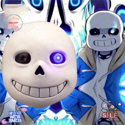 Mặt Nạ Đầu Mắt Xanh Sans - Phụ Kiện Hóa Trang Undertale Độc Đáo Cho Fans Game & Sự Kiện Như Halloween, Cosplay