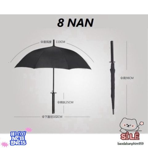 Ô Dù Kiếm Nhật Katana 24 Nan - Phụ Kiện Cao Cấp Độc Đáo, Chống Nắng Mưa, Tôn Vinh Phong Cách Samurai Chất Lượng Cao